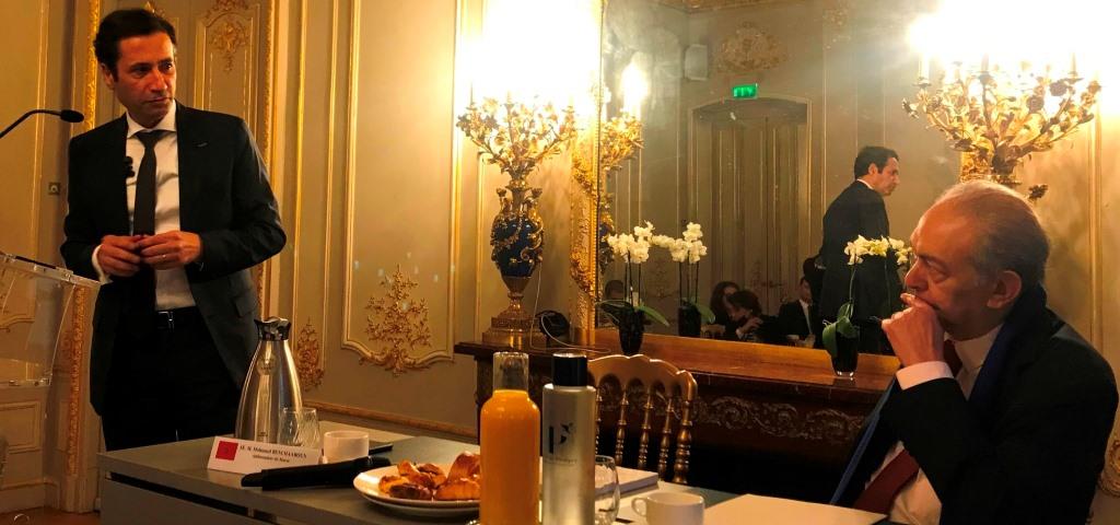France-Maroc : la Chambre de Commerce Franco Arabe et son Président, Mr. Vincent Reina, ont reçu SEM. Mohamed Benchâaboun, Ambassadeur de Sa Majesté le Roi du Maroc en France, le 30 mars